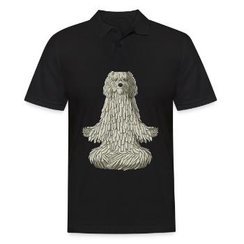 Bergamasker Hirtenhund Meditation - Männer Poloshirt - Schwarz - Vorne - Kai (181cm)