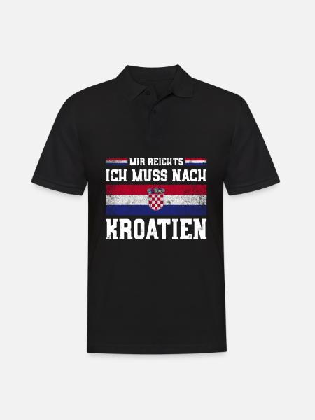 Kroatien Urlaub Geschenk Flagge Camping in Istiren - Männer Poloshirt - Schwarz