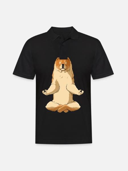 Meditate Chow Chow Dog - Men's Polo Shirt - black