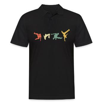 Retro Parkour gift for extreme sports lovers - Men's Polo Shirt - black - Front - Kai (181cm)