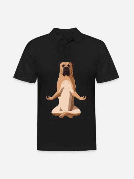 Chien de bullmaste méditant - Polo Homme - noir