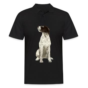 Sitzender Cesky Fousek Hund - Männer Poloshirt - Schwarz - Vorne - Kai (181cm)