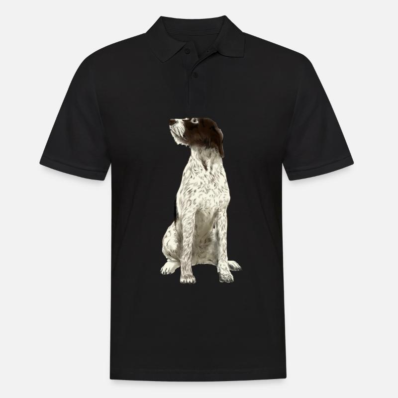 Sitzender Cesky Fousek Hund - Männer Poloshirt - Schwarz