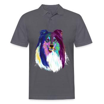 Collier de cheveux longs colorés chien - Polo Homme - charbon - Devant - Nico (186cm)