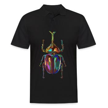 Farbiger Nashornkäfer - Männer Poloshirt - Schwarz - Vorne - Kai (181cm)