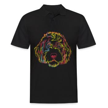 Labradoodle Hund - Männer Poloshirt - Schwarz - Vorne - Kai (181cm)