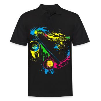 Farbige Rollschuhe - Männer Poloshirt - Schwarz - Vorne - Kai (181cm)