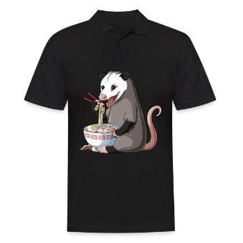 Opossum Eats Ramen Noodles - Men's Polo Shirt - black - Front - Kai (181cm)