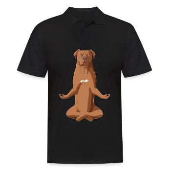 Chien méditant de La Dogue de Bordeaux - Polo Homme - noir - Devant - Kai (181cm)