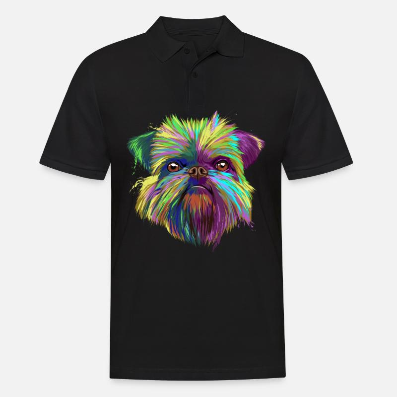Brussels Griffon Hund - Männer Poloshirt - Schwarz
