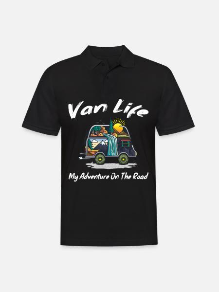 Van Life Mon aventure sur la route cadeau - Polo Homme - noir