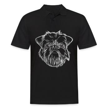 Brussels Griffon Dog - Men's Polo Shirt - black - Front - Kai (181cm)