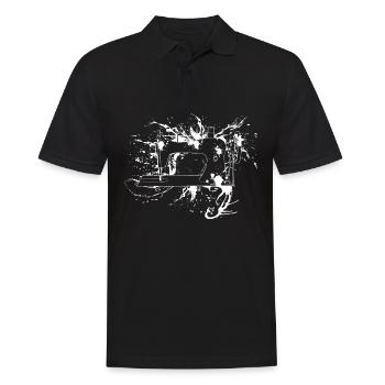 Sewing Machine - Men's Polo Shirt - black - Front - Kai (181cm)