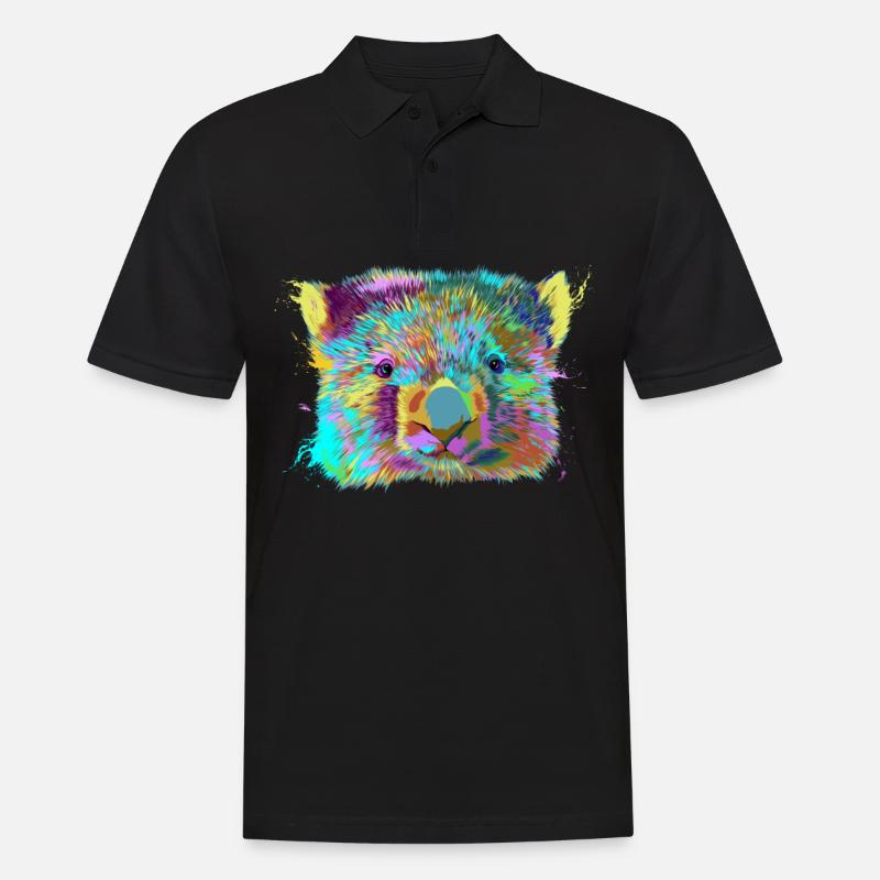 Splash Wombat - Männer Poloshirt - Schwarz