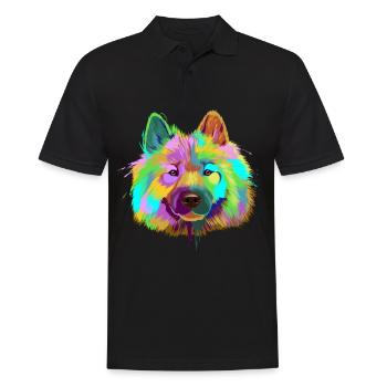 Splash Eurasier Hund - Männer Poloshirt - Schwarz - Vorne - Kai (181cm)