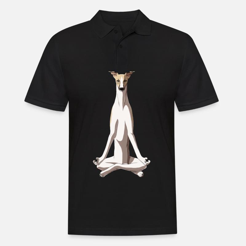 Meditierender Whippet Hund - Männer Poloshirt - Schwarz
