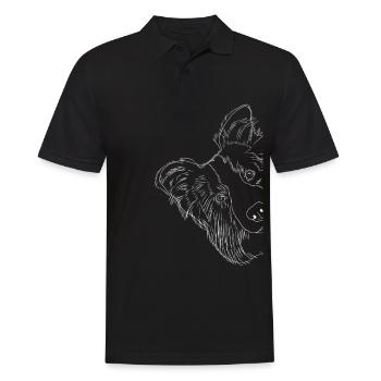 Chien De Border Collie curieux - Polo Homme - noir - Devant - Kai (181cm)