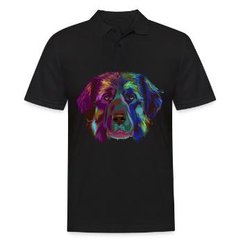 Peintures à l’eau Leonberger Hund - Polo Homme - noir - Devant - Kai (181cm)