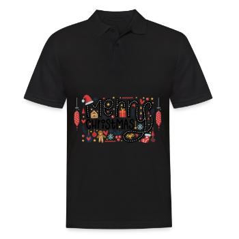 Merry Christmas Weihnachten Design Geschenk - Männer Poloshirt - Schwarz - Vorne - Kai (181cm)