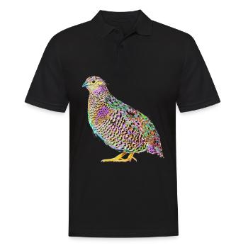 Splash Quails Bird - Men's Polo Shirt - black - Front - Kai (181cm)