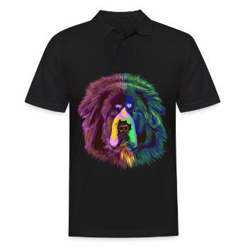 Splash Tibetan Mastiff Hund - Männer Poloshirt - Schwarz - Vorne - Kai (181cm)