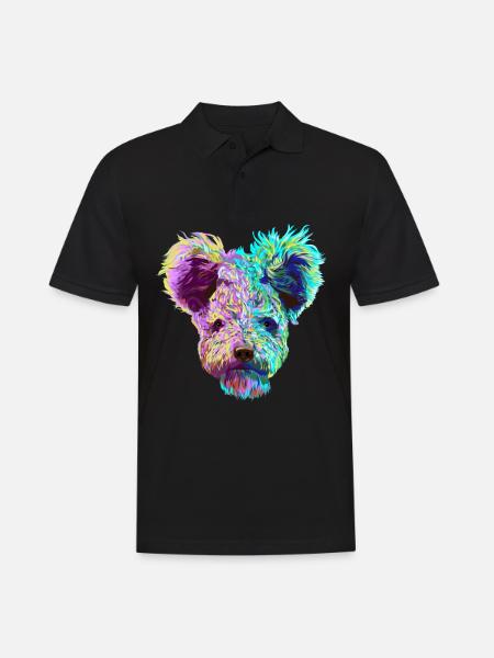 Splash Pumi Hund - Männer Poloshirt - Schwarz