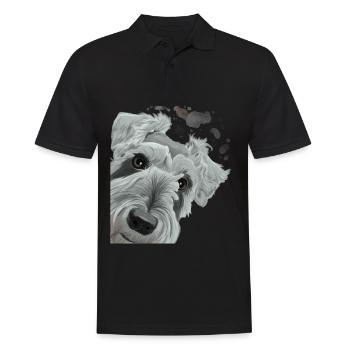 Neugieriger Schnauzer Hund - Männer Poloshirt - Schwarz - Vorne - Kai (181cm)