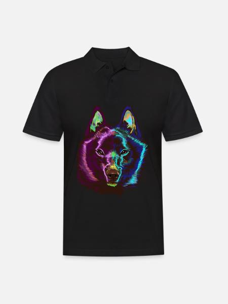 Splash Schipperke Dog - Men's Polo Shirt - black