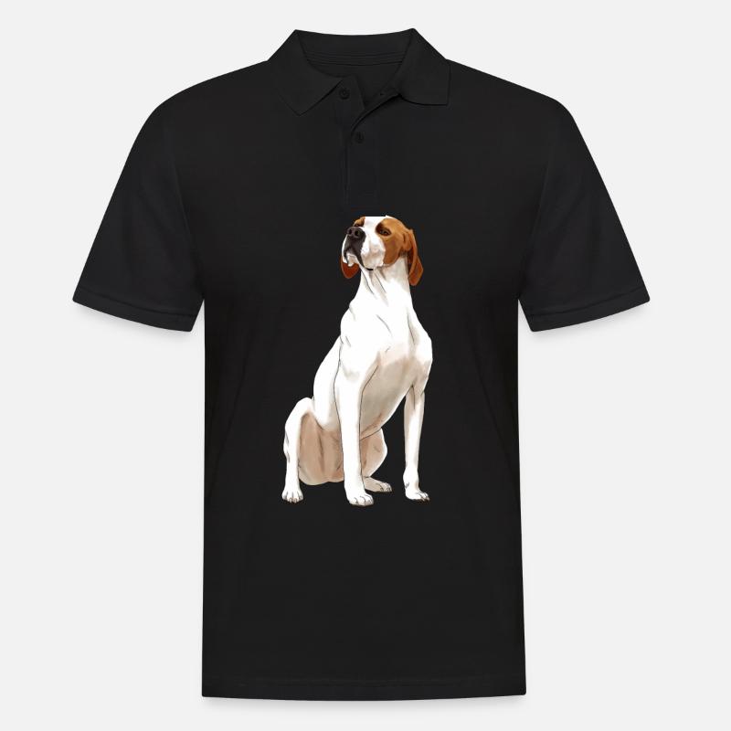 Sitzender English Pointer Hund - Männer Poloshirt - Schwarz