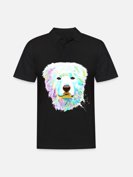 Splash Maremma Sheepdog Dog - Men's Polo Shirt - black