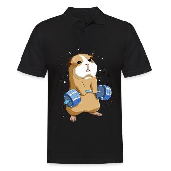 Kreuzheben Workout Meerschweinchen - Männer Poloshirt - Schwarz - Vorne - Kai (181cm)