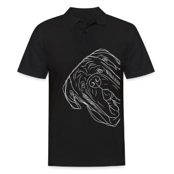 Curious Neapolitan Mastiff Dog - Men's Polo Shirt - black - Front - Kai (181cm)