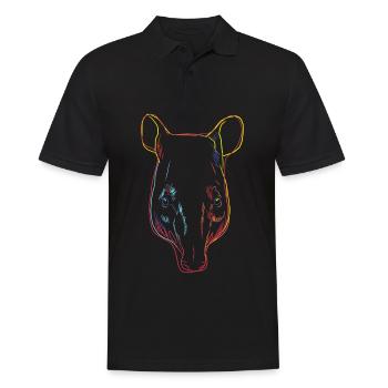 Tapirs colorés idées cadeaux - Polo Homme - noir - Devant - Kai (181cm)