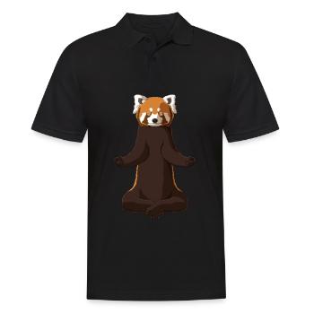 Meditiereder Roter Panda - Männer Poloshirt - Schwarz - Vorne - Kai (181cm)
