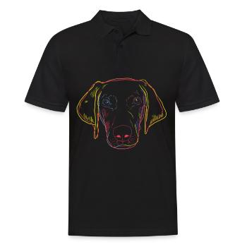 Chien de Weimaran coloré - Polo Homme - noir - Devant - Kai (181cm)
