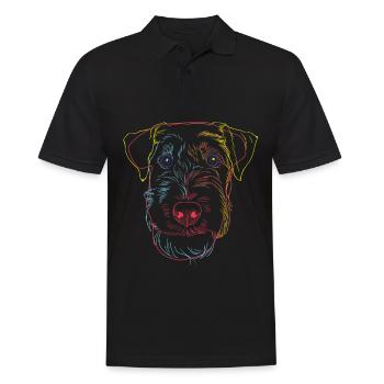 Strokes Welsh Terrier Dog - Men's Polo Shirt - black - Front - Kai (181cm)