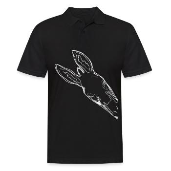 Neugieriger Esel - Männer Poloshirt - Schwarz - Vorne - Kai (181cm)