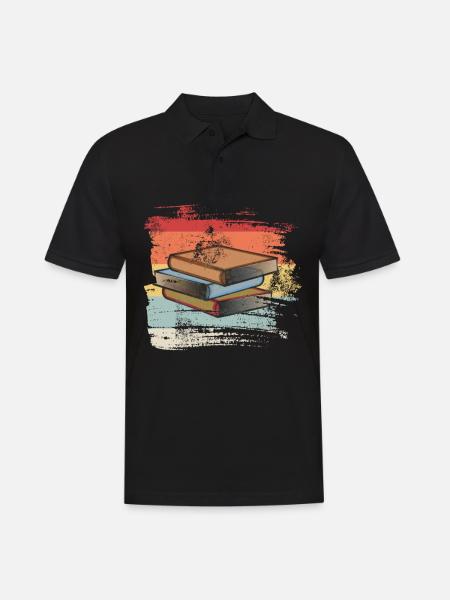 Retro Book - Men's Polo Shirt - black