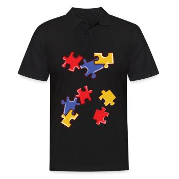 Puzzle - Men's Polo Shirt - black - Front - Kai (181cm)