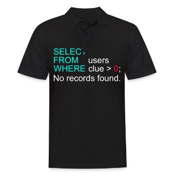 Database Data SQL Programmer Administration - Men's Polo Shirt - black - Front - Kai (181cm)