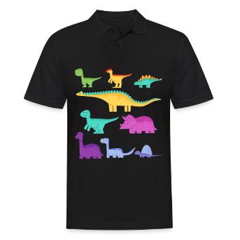Types of Dinosaurs Dino - Men's Polo Shirt - black - Front - Kai (181cm)