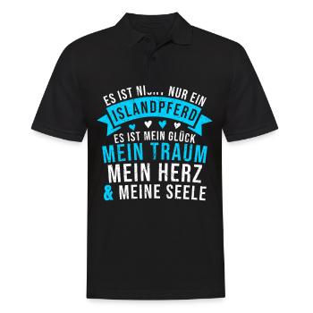 Islandpferde Islandpferd Island Pferd Reitsport - Männer Poloshirt - Schwarz - Vorne - Kai (181cm)