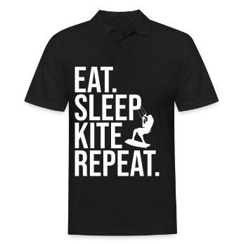 Kiteboarding Kite Kite Eat Sleep Kite KiteSurfing - Men's Polo Shirt - black - Front - Kai (181cm)