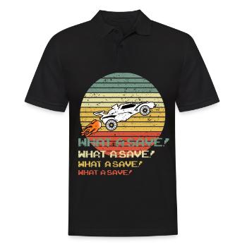 Rocket RC Car League Soccer Retro Vintage - Männer Poloshirt - Schwarz - Vorne - Kai (181cm)
