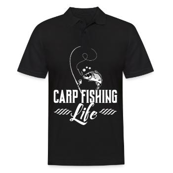 Carp Fishing Angler - Men's Polo Shirt - black - Front - Kai (181cm)