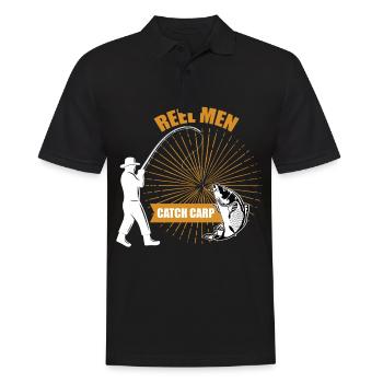 Carp Angler Saying Karpgen Fishing - Men's Polo Shirt - black - Front - Kai (181cm)
