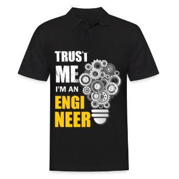 Trust me I´m an engineer, Ingenieur und Mechaniker - Männer Poloshirt - Schwarz - Vorne - Kai (181cm)