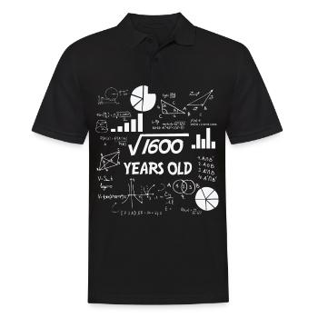 Square root 1600 = 40 years old - birthday - Men's Polo Shirt - black - Front - Kai (181cm)