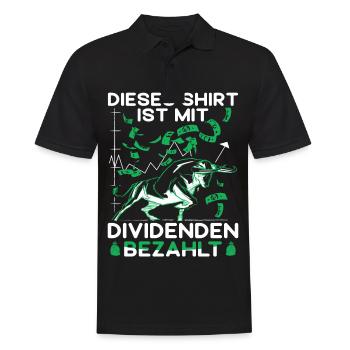 Aktien Dividenden Investor Börsen - Männer Poloshirt - Schwarz - Vorne - Kai (181cm)