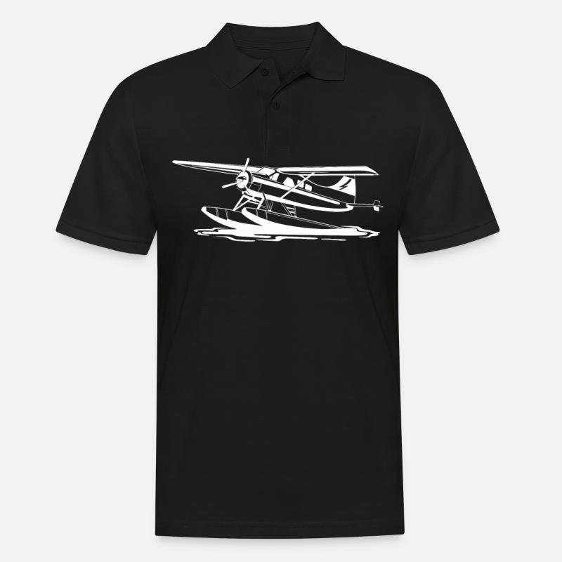 Wasserflugzeug - Männer Poloshirt - Schwarz